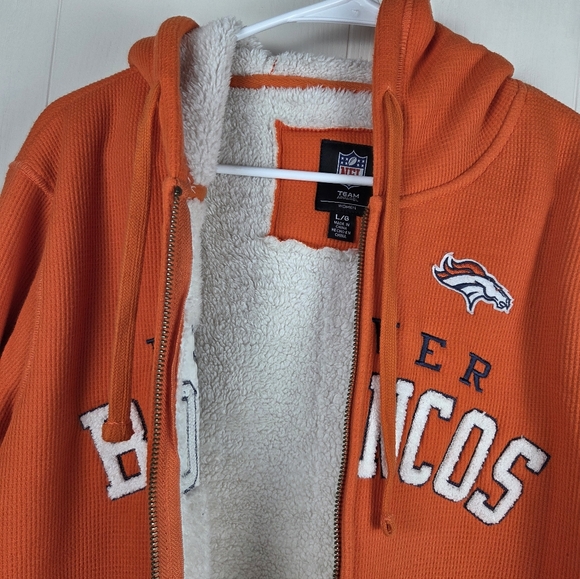 Womens NFL Orange Denver Broncos Hoodie Zip XL - Picture 3 of 6